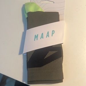 Olive green cycling socks, Maap, brand new size SM